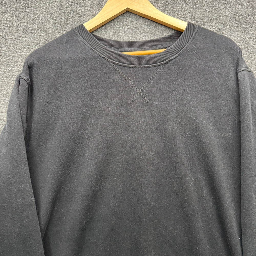 Eddie Bauer Sweatshirt Mens XL Black Long Sleeve V-Stitch Fleece Pullover Casual - Picture 7 of 11